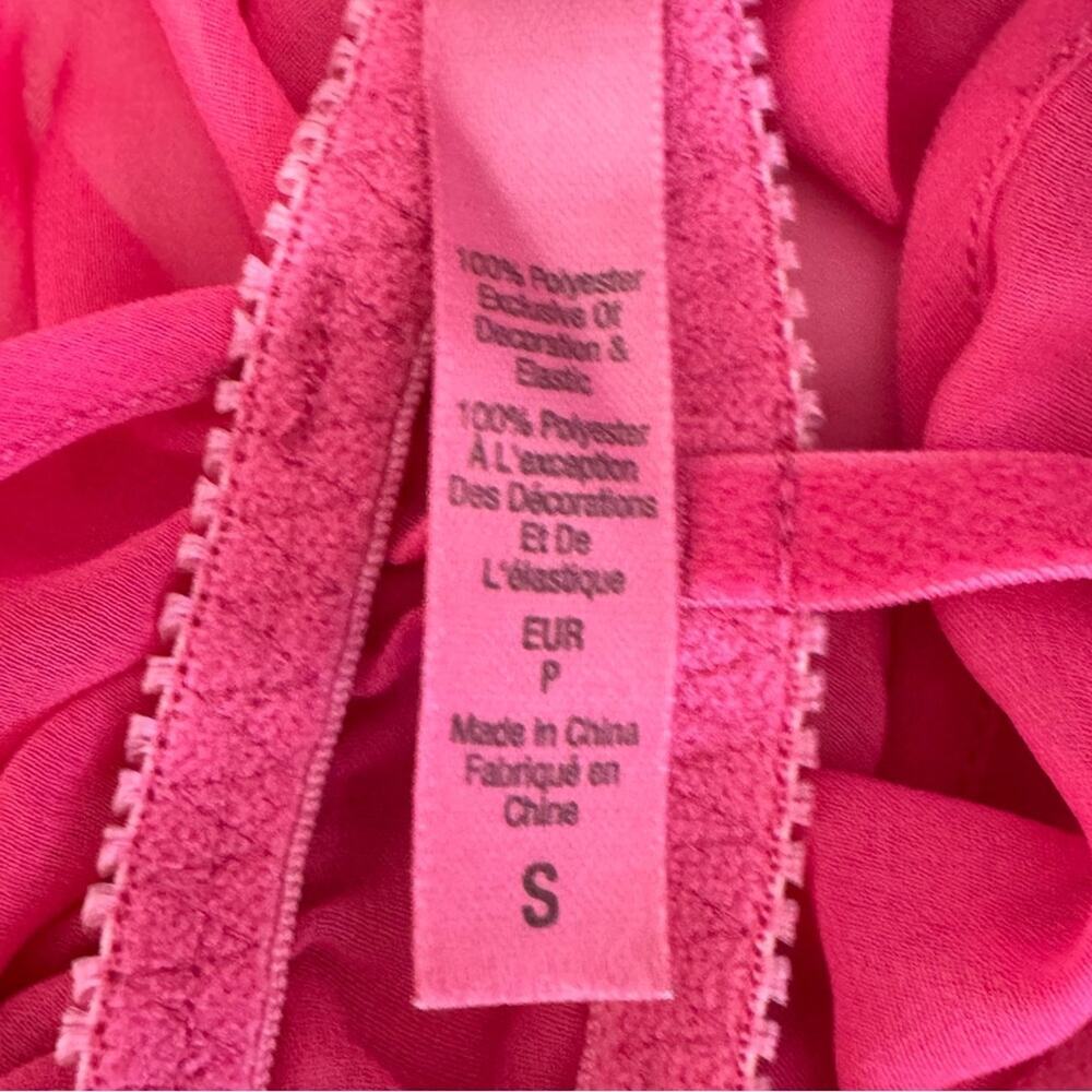 Y2K Betsey Johnson Intimates Sheer Babydoll Lingerie Hot Pink Vintage Size Small - Picture 6 of 8